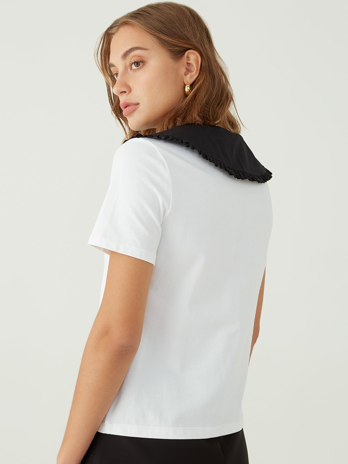 White collared t best sale shirt womens