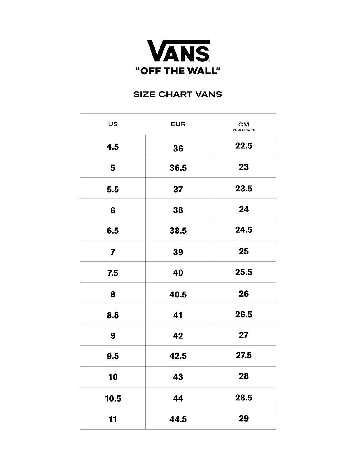 Ua shoes best sale size chart