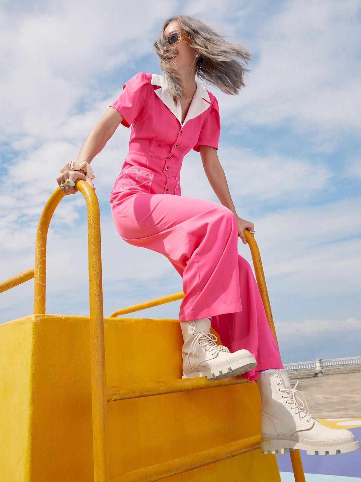 Sailor Moon™ x Pomelo Short Sleeve Jumpsuit - Pink - Pomelo Fashion