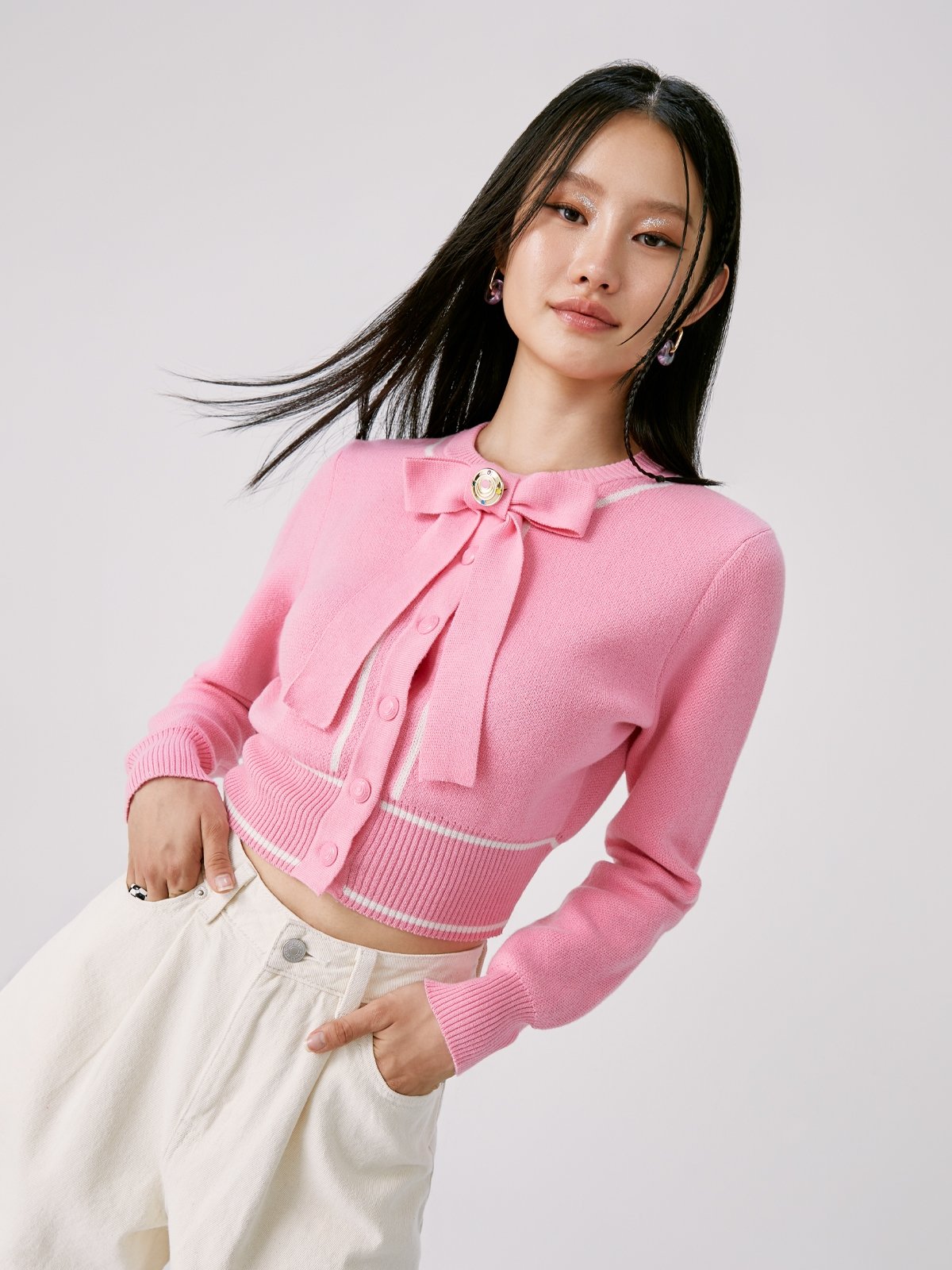 Sailor Moon x Pomelo Long Sleeve Cardigans Pink Pomelo Fashion