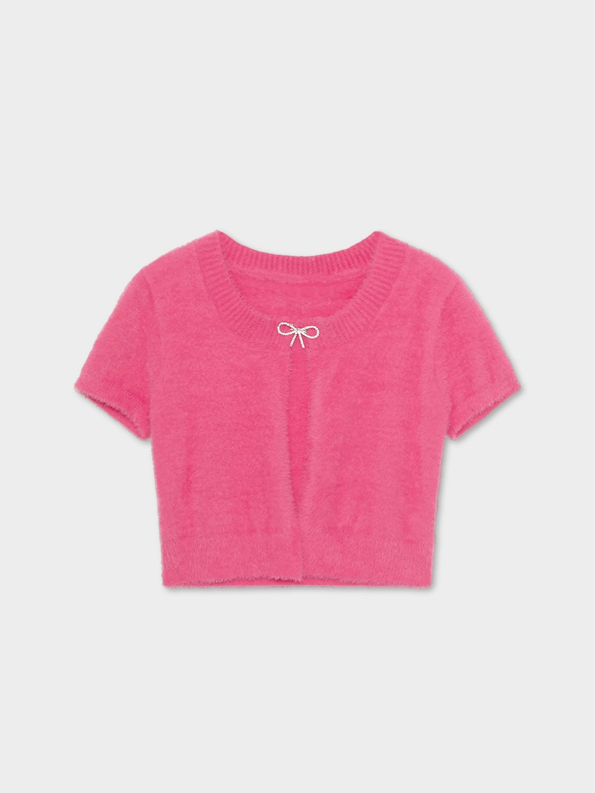 Hot pink short sleeve cardigan hot sale