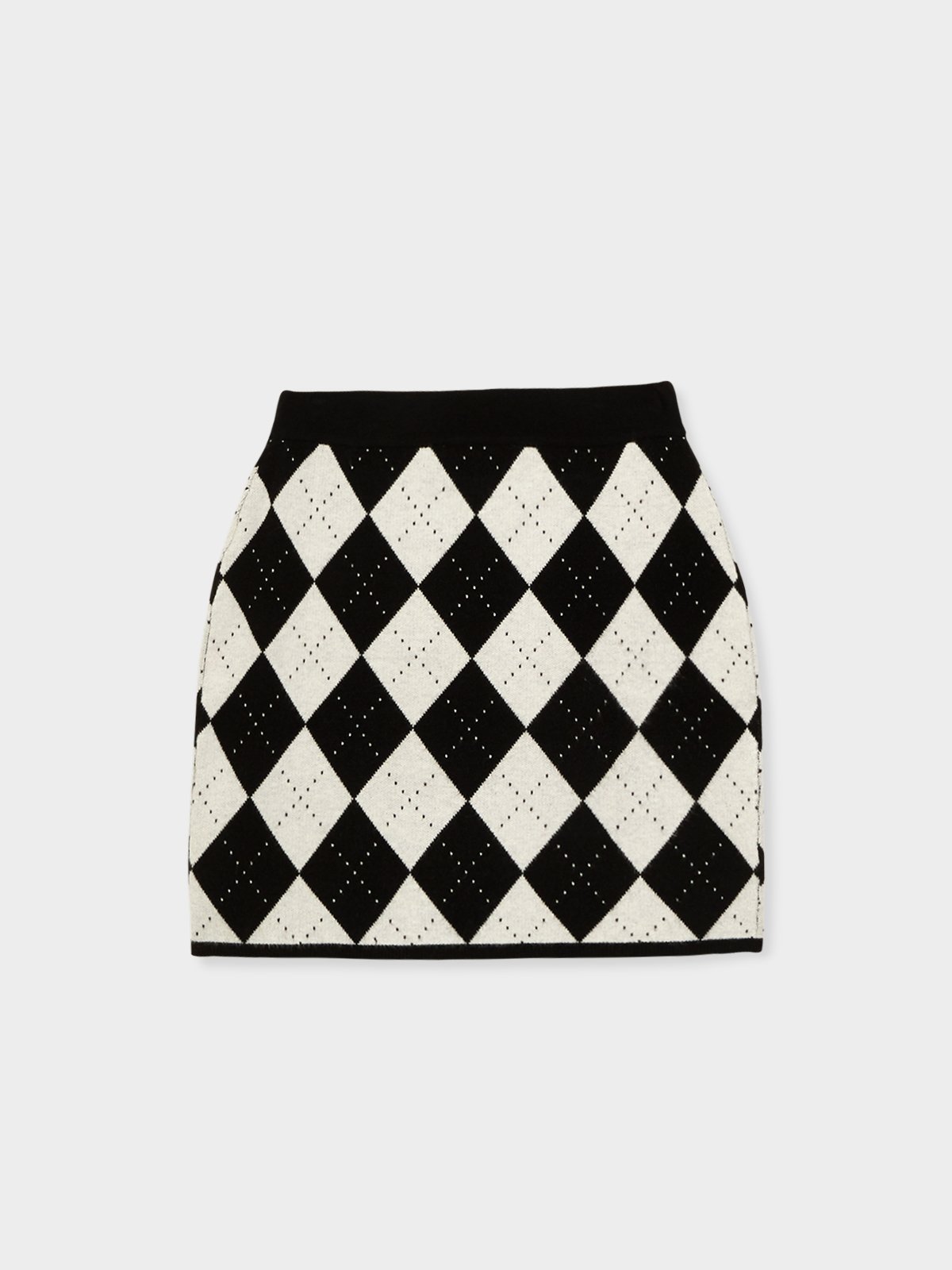 Black and clearance white argyle skirt