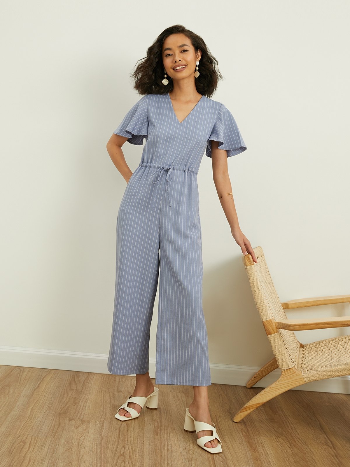 Butterfly sales sleeve jumpsuit