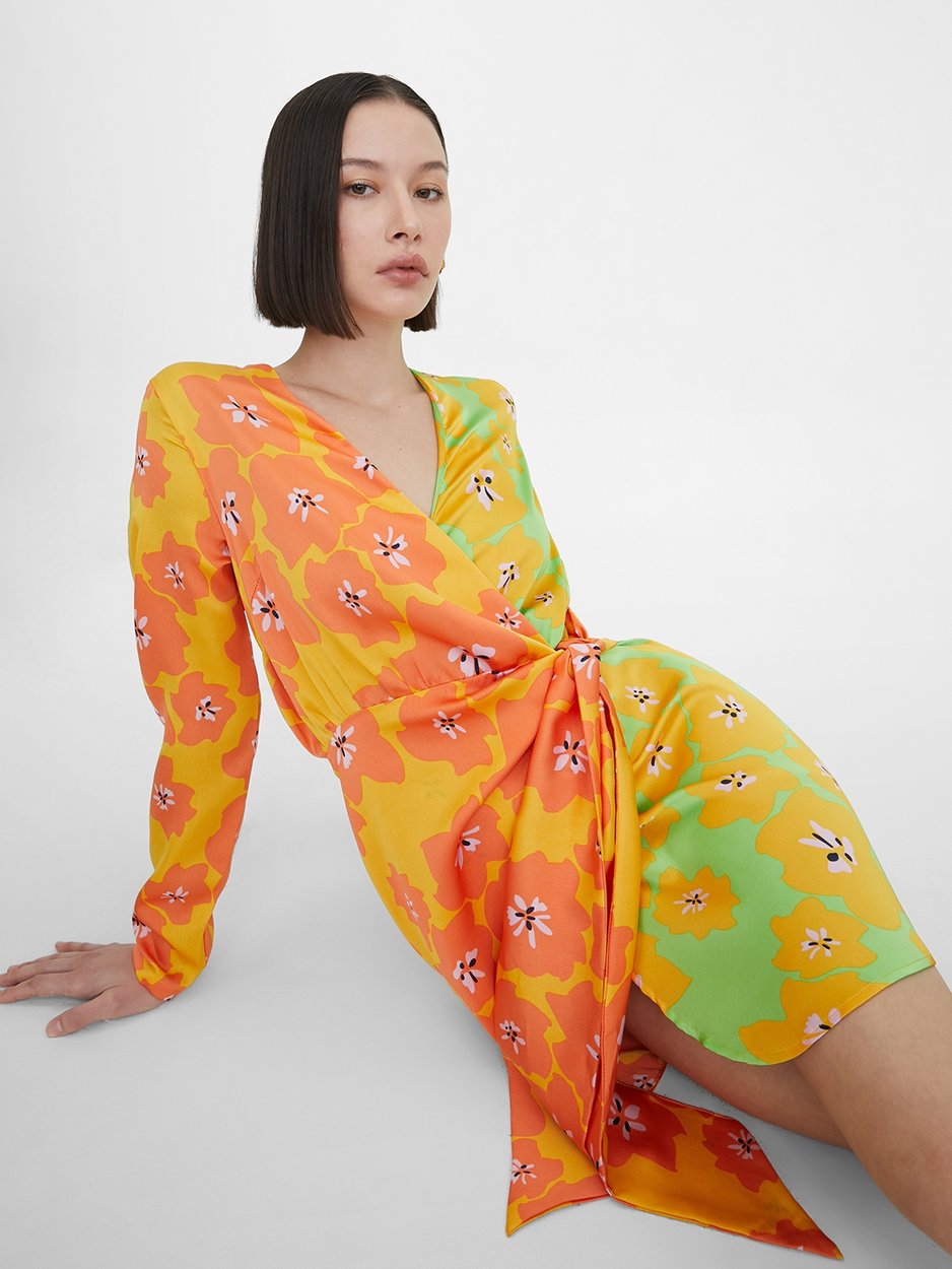 ally fashion yellow dress Yellow Asymmetric Mini Dress