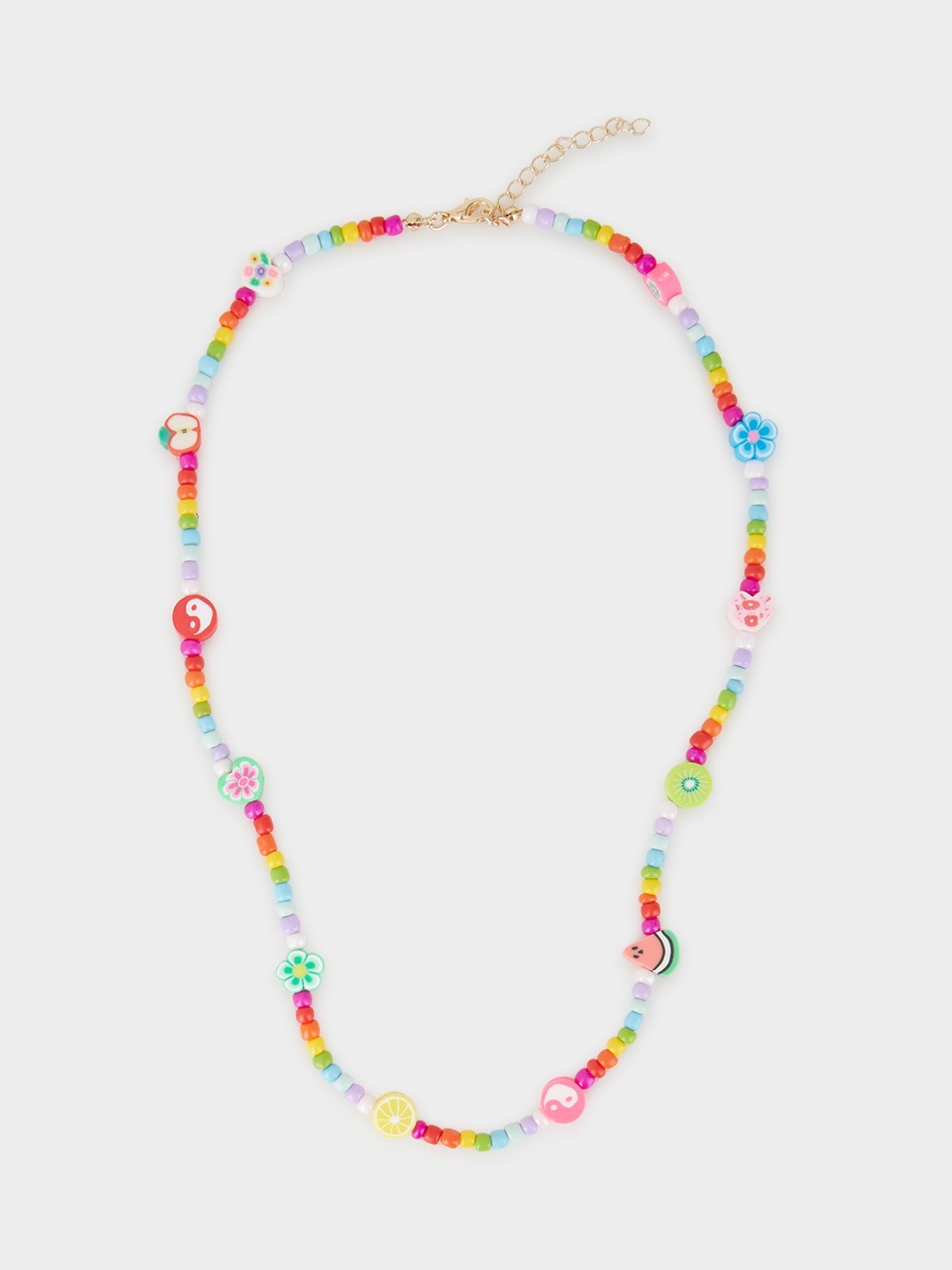 Set Rainbow Beaded Necklaces Multi Color