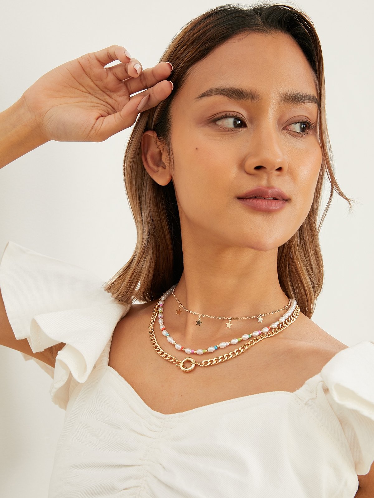 Set Mixed Style Necklaces Multi Color Pomelo Fashion