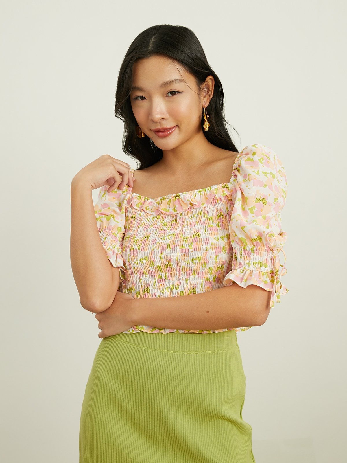 Puff sleeve hotsell smock top