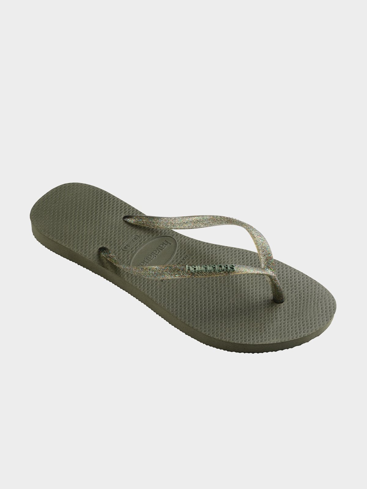 Slim Logo Metalic Sandal Green