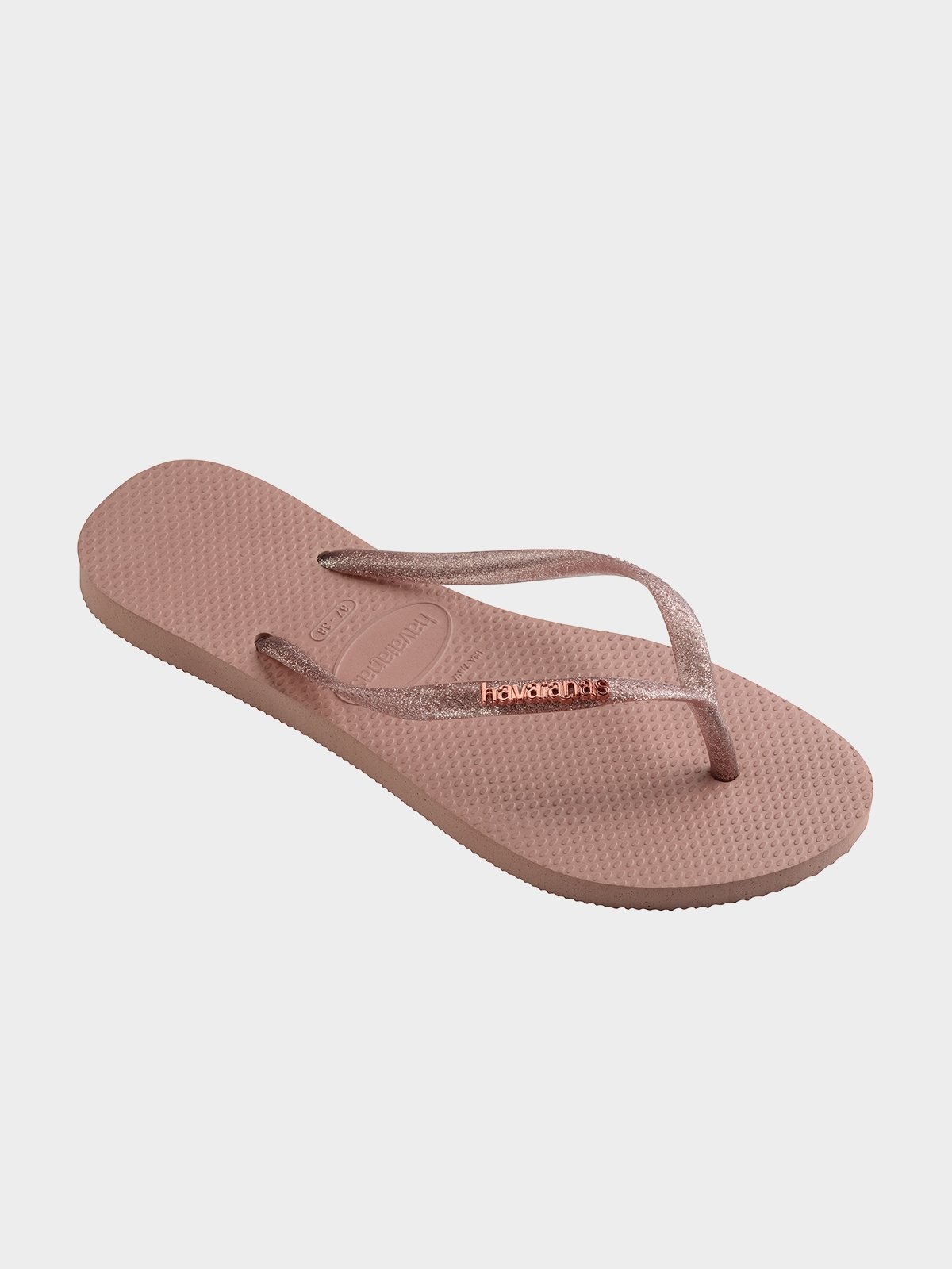 Havaianas slim crystal poem rose gold top