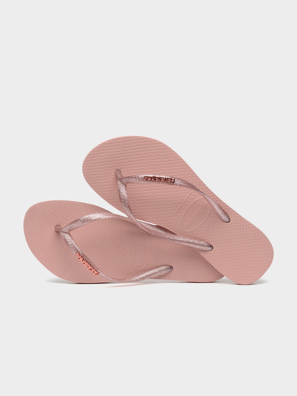Havaianas slim logo metallic sale rose gold