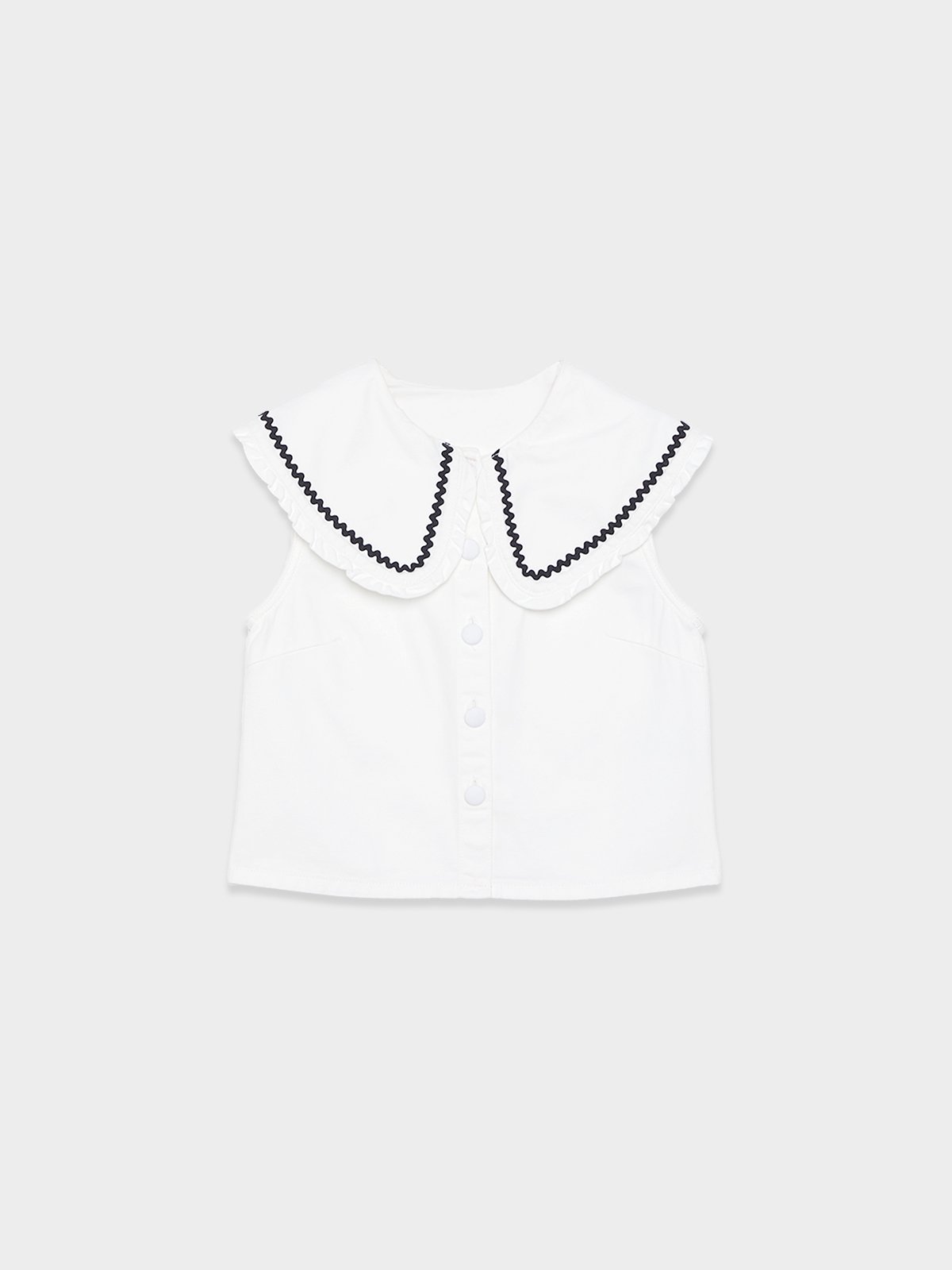 Sleeveless peter pan collar shirt clearance