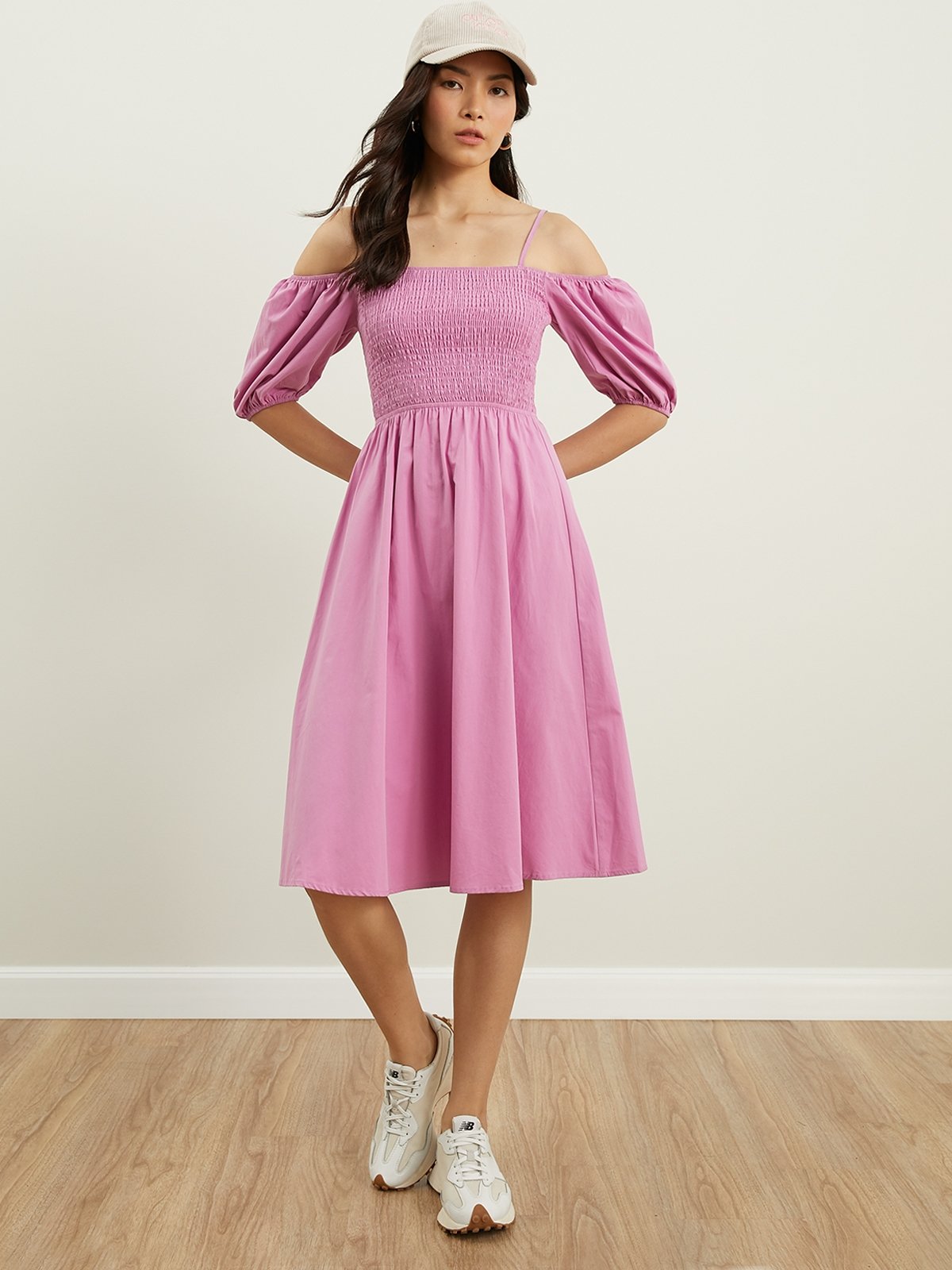 Purple cocktail top dress with sleeves
