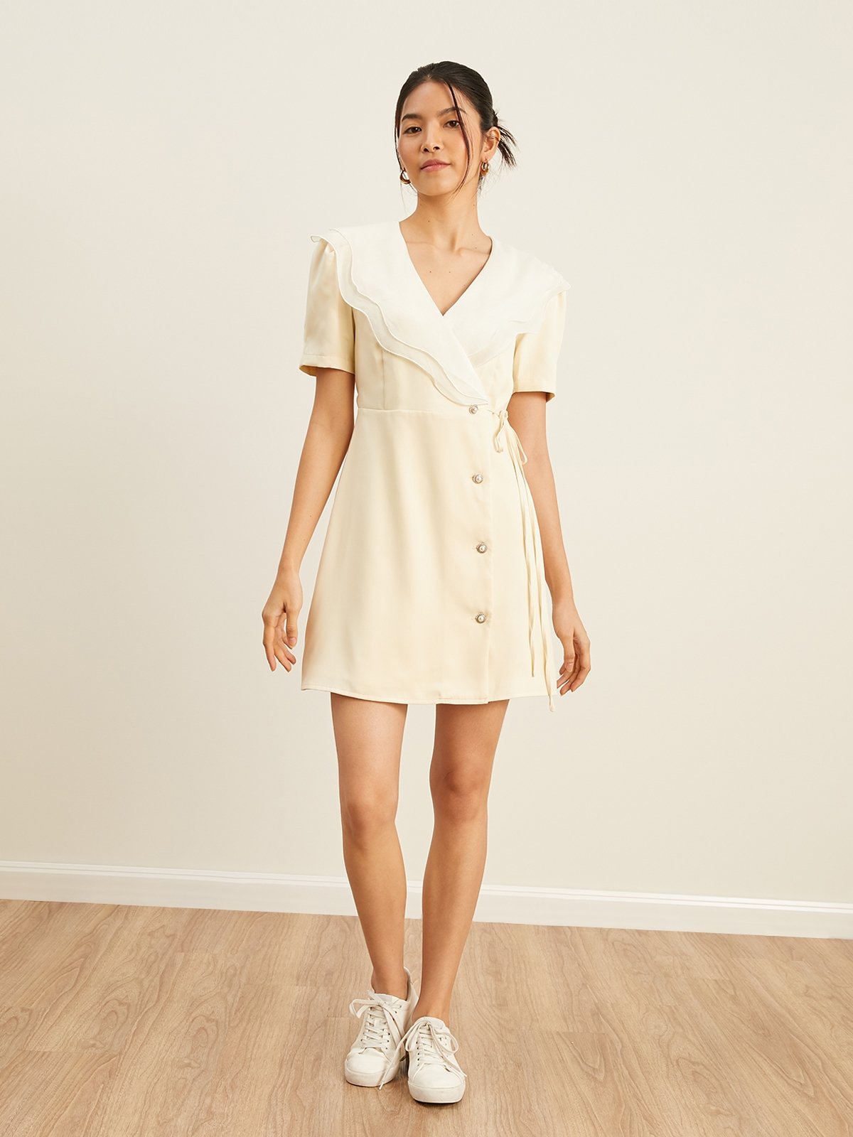 Moon river 2025 button front dress