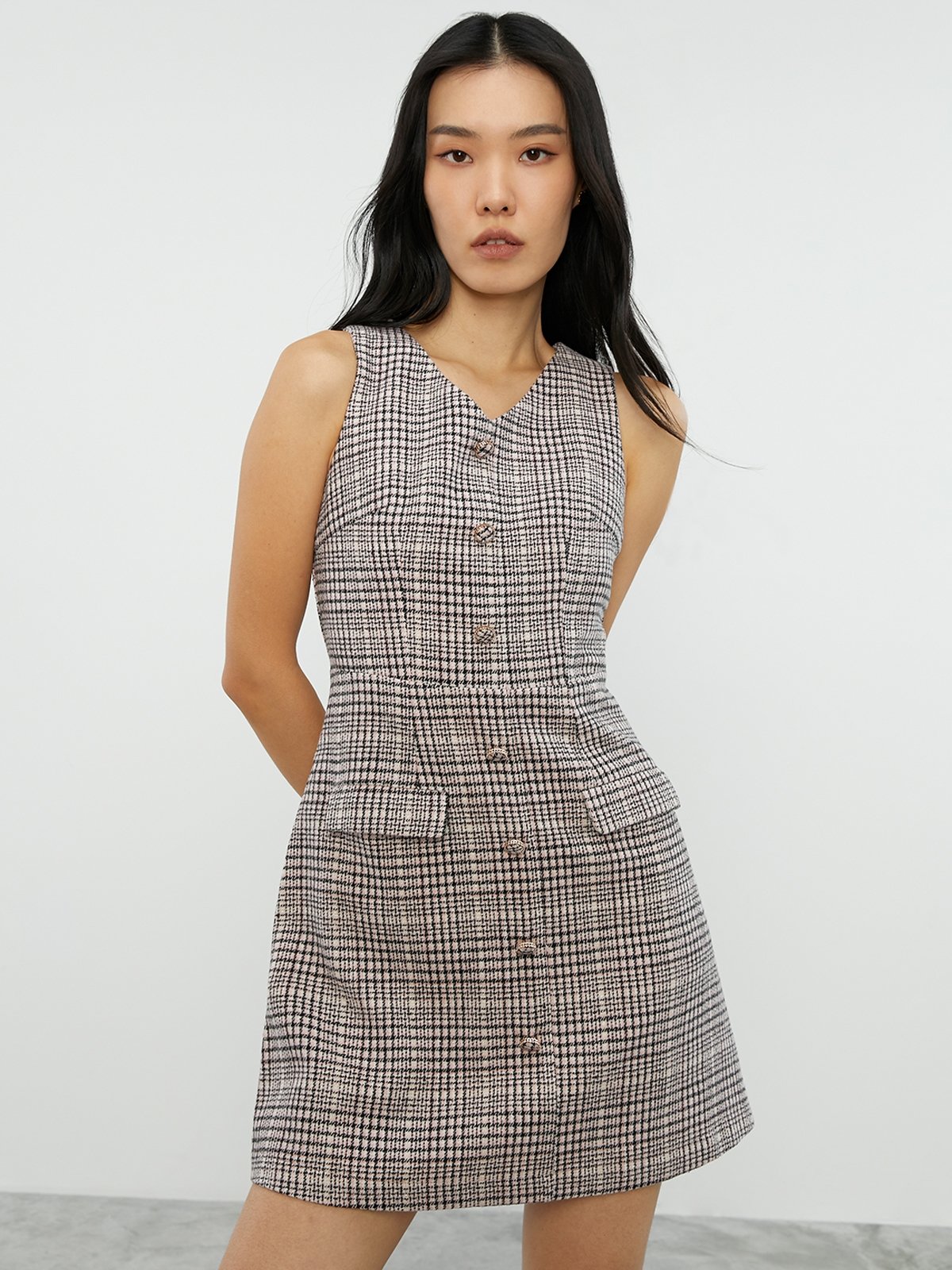 Pink Button Dress