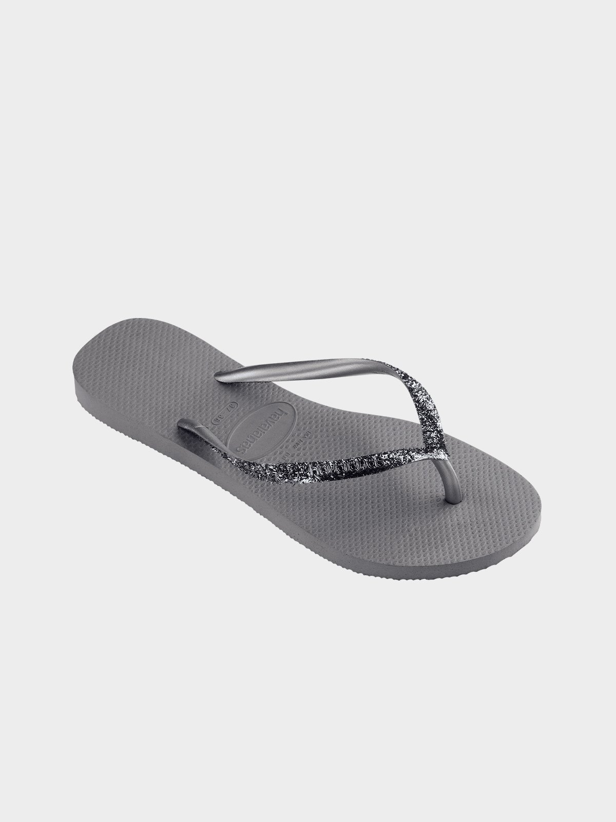 Havaianas silver online glitter flip flops