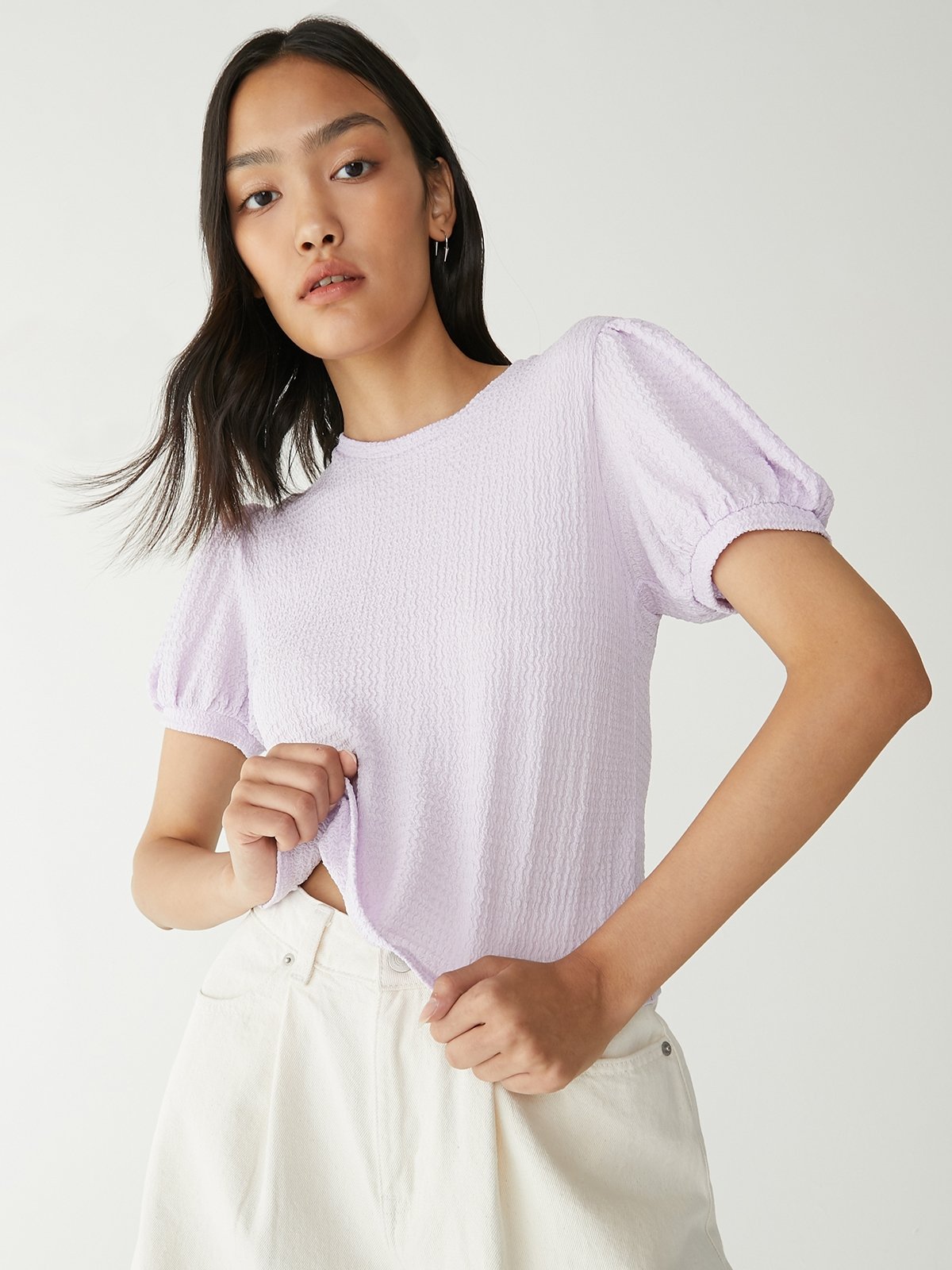 Rudina Puff Sleeve Top Light Brown