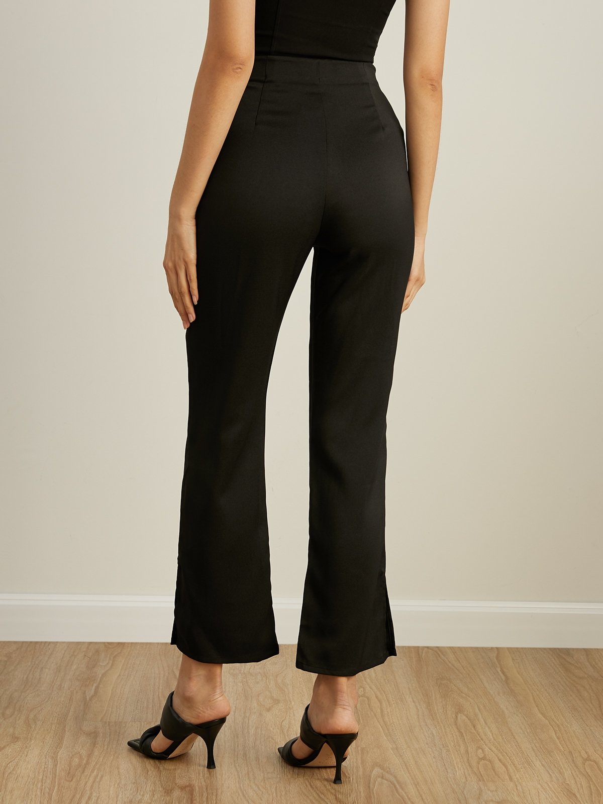 Black flare leg pants discount