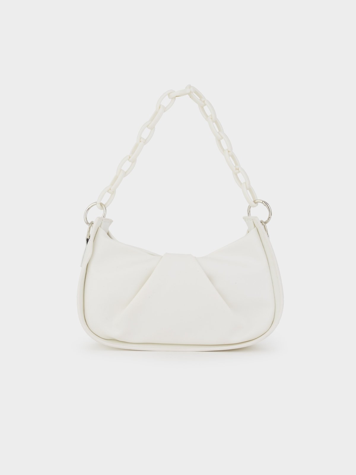 White ruched shoulder online bag