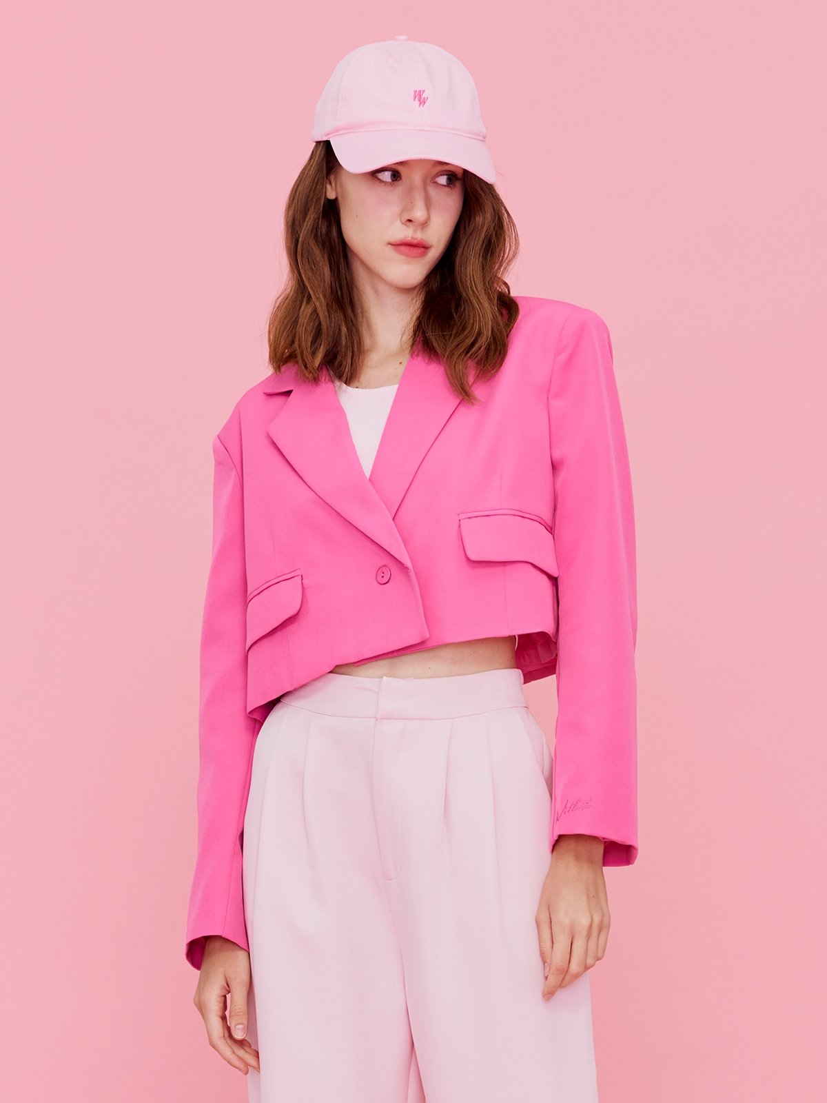 Withit Blazer Crop - Hot Pink - Pomelo Fashion
