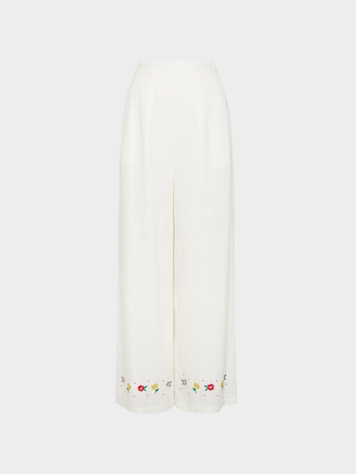 White embroidered palazzo pants sale