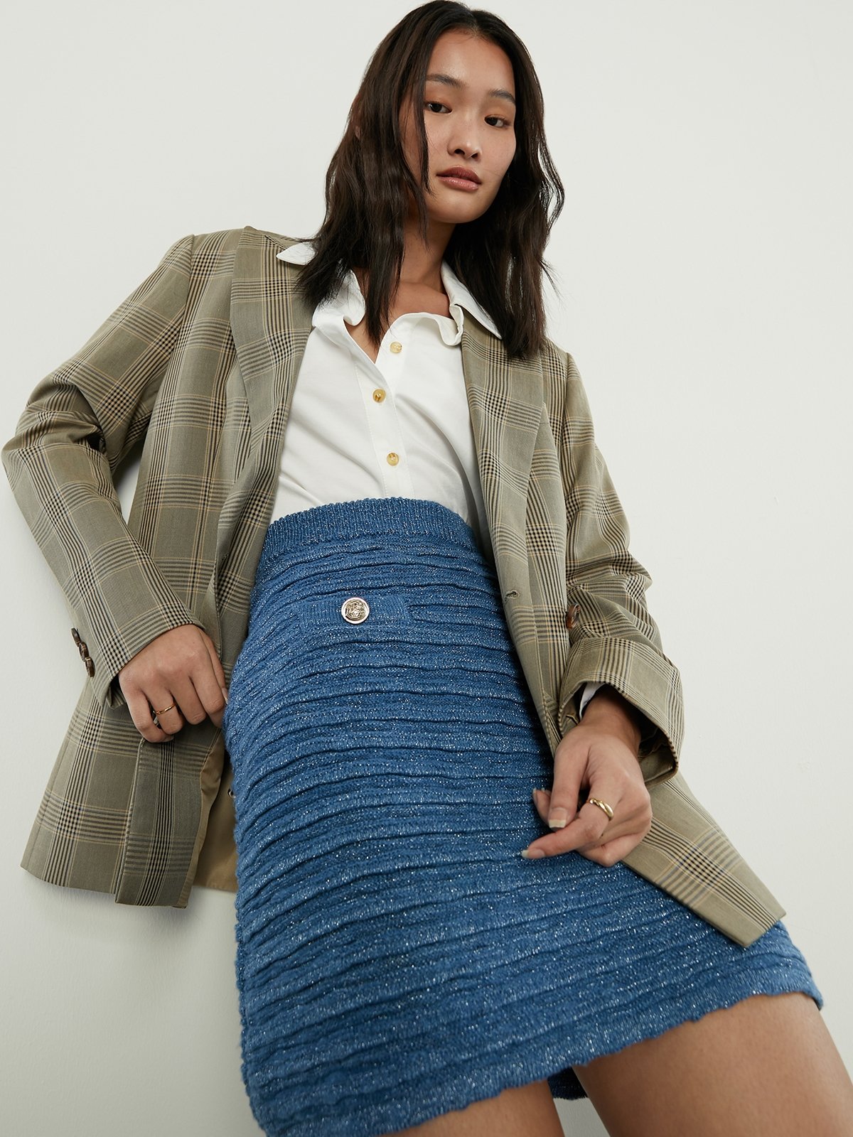 Elastic waist 2025 a line skirt