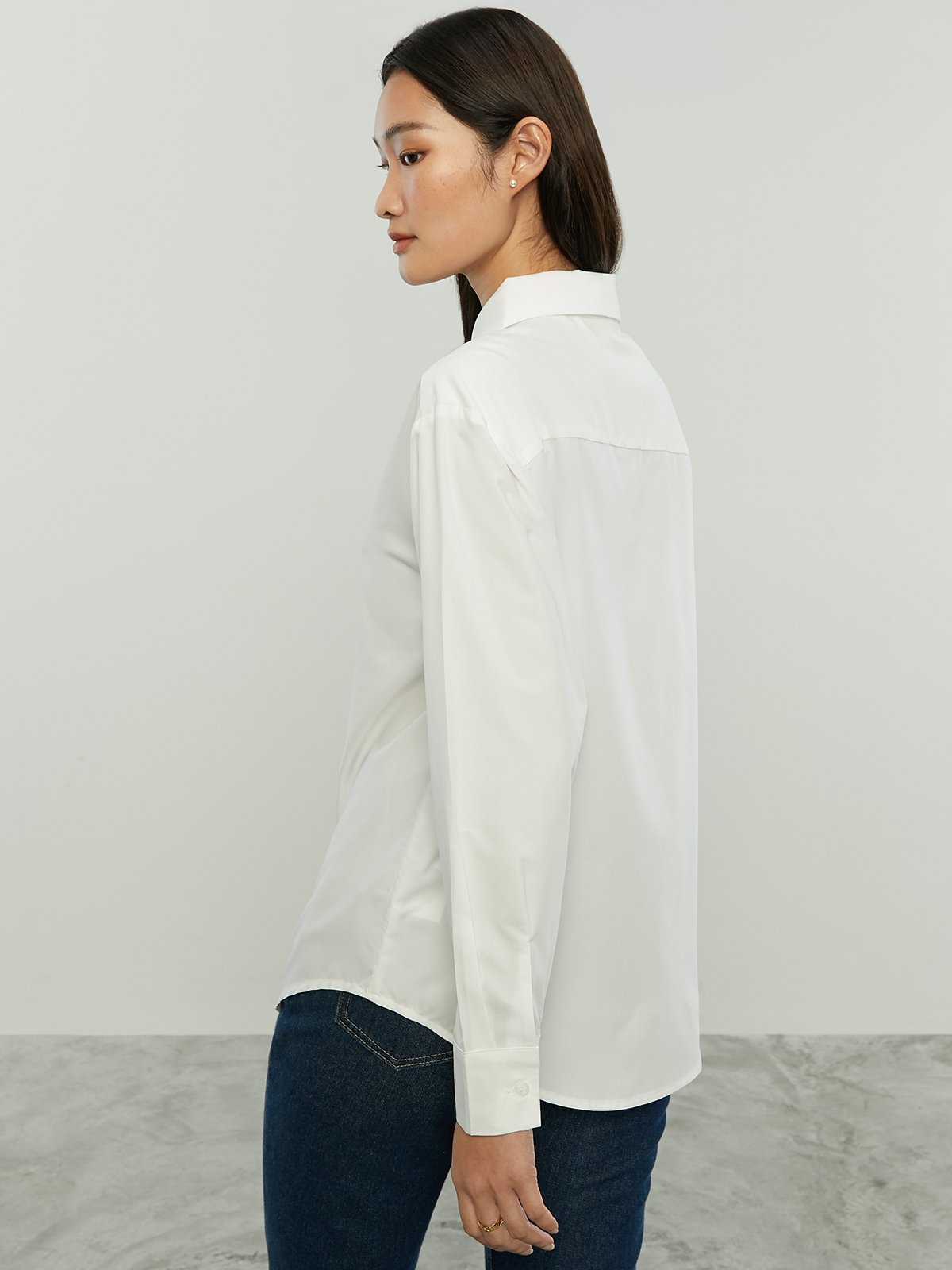 White long sleeve cheap pullover shirt