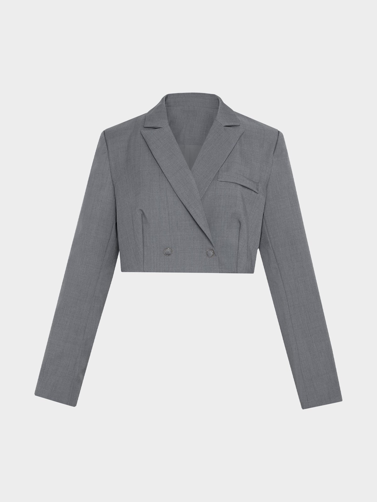 Grey cropped coat sale