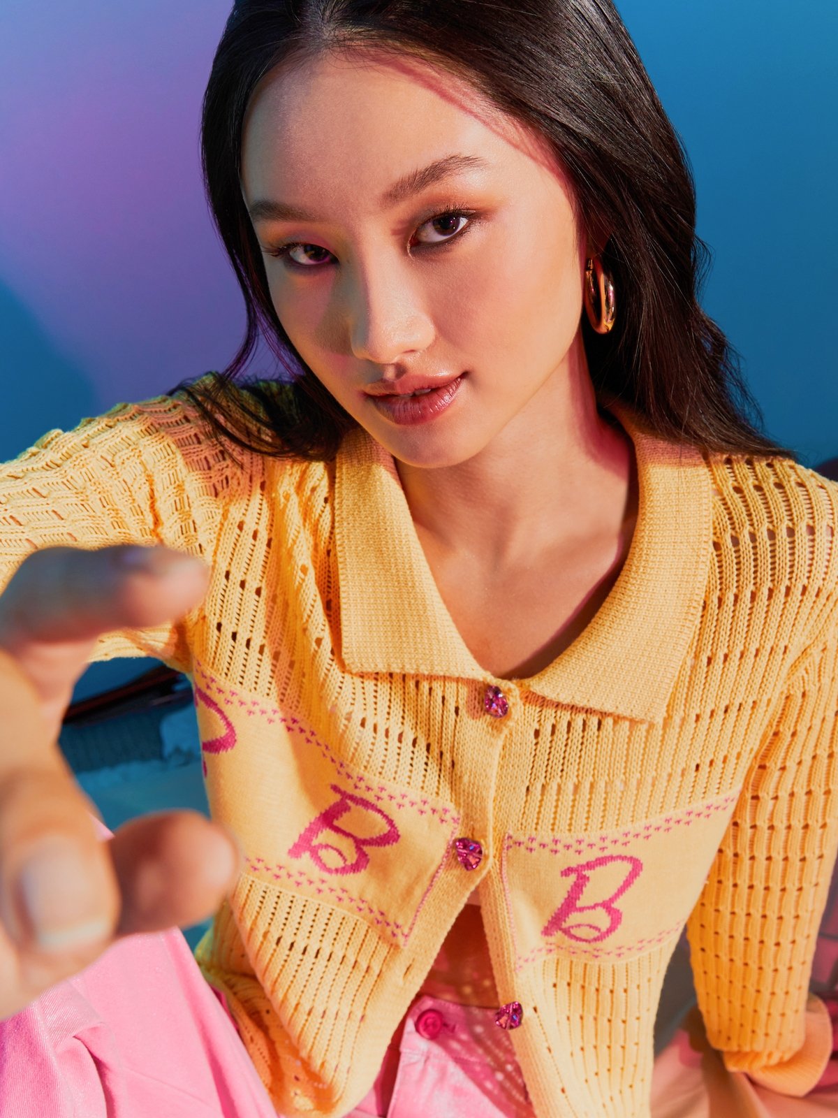 Barbie™ x Pomelo Sustainable Button Down Long Sleeves Top Yellow