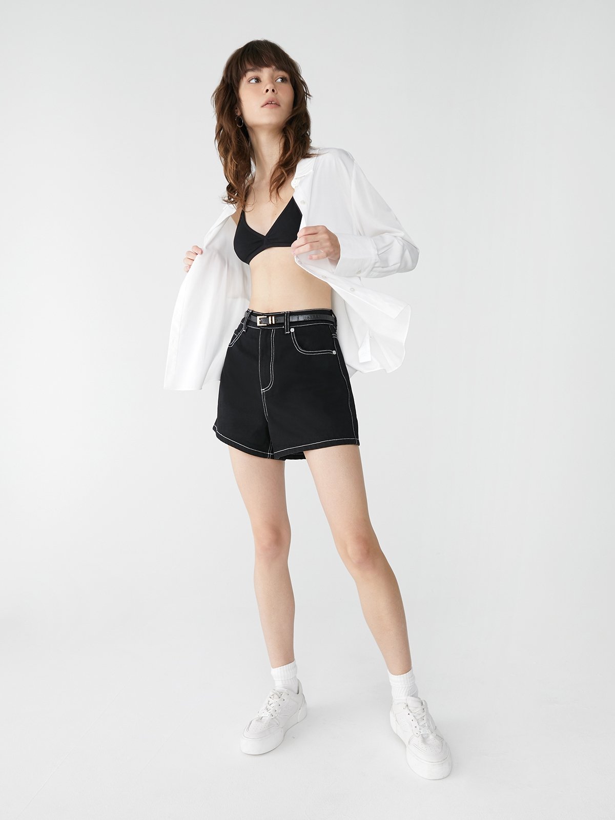 denim-shorts-black-pomelo-fashion