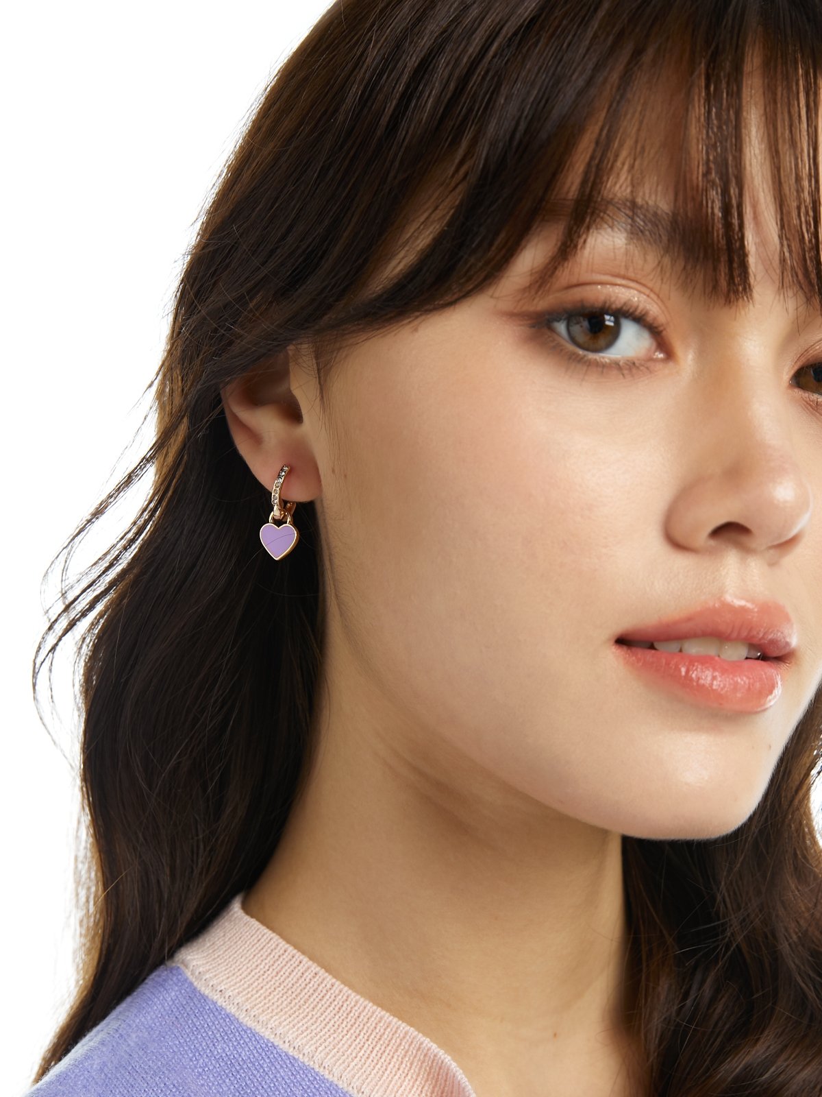 Purple discount hoop earrings