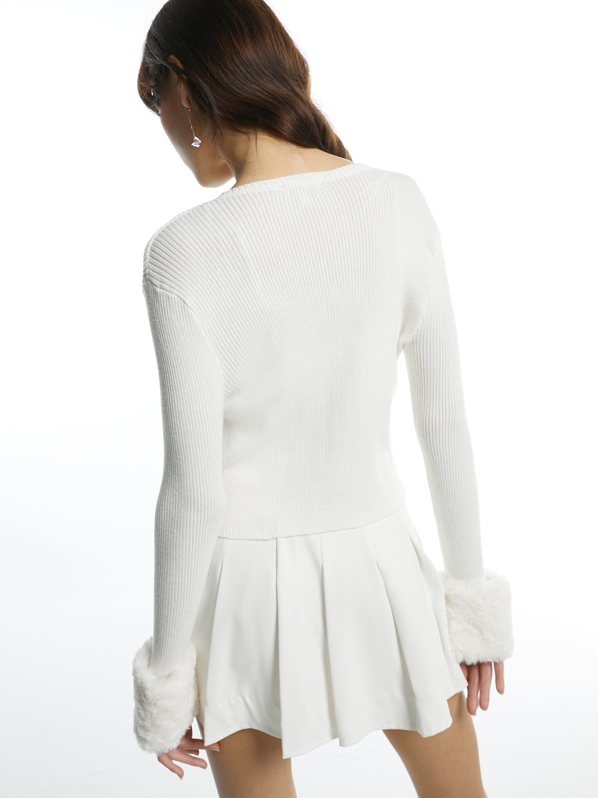 Bow Long Sleeve Cardigan White