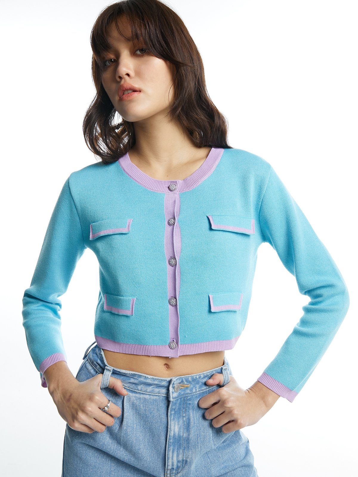 Cardigan light blue hot sale