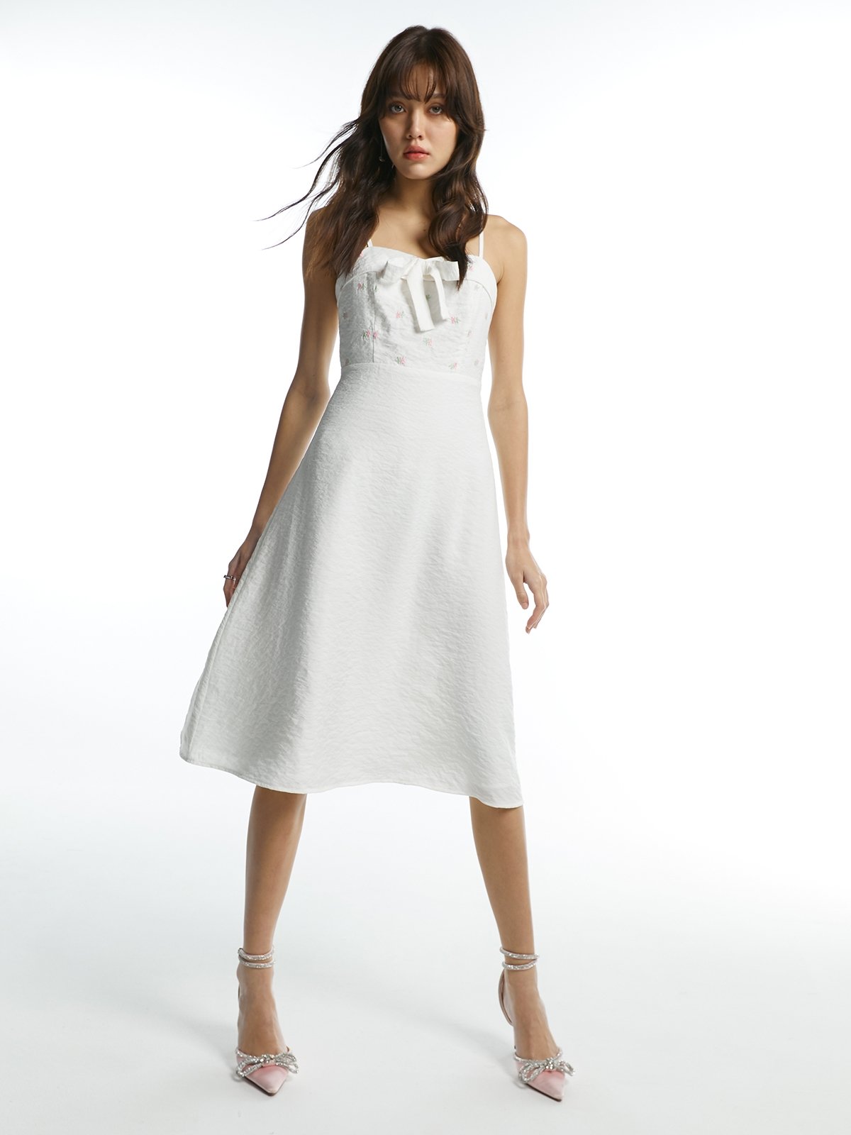 White floral dress formal online