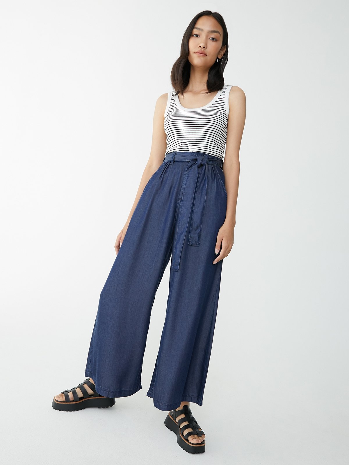 blue tie pants