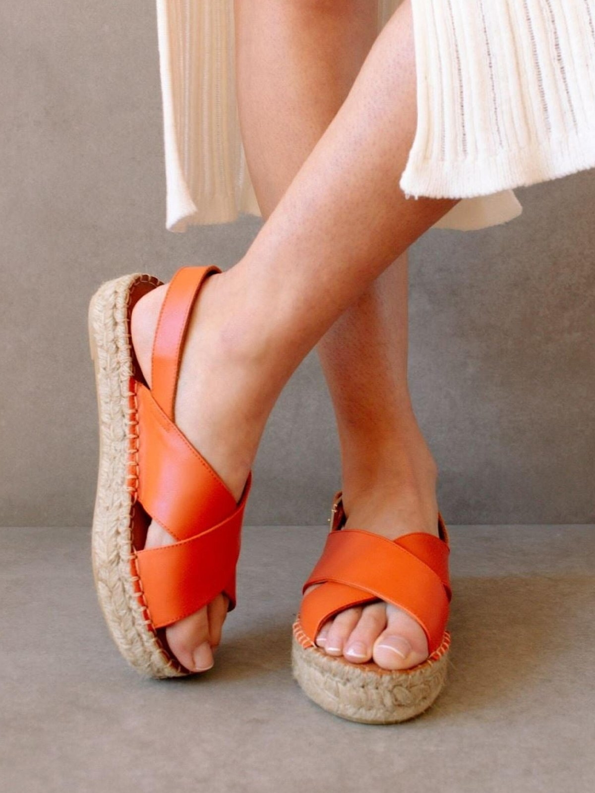 Orange new arrivals espadrille sandals