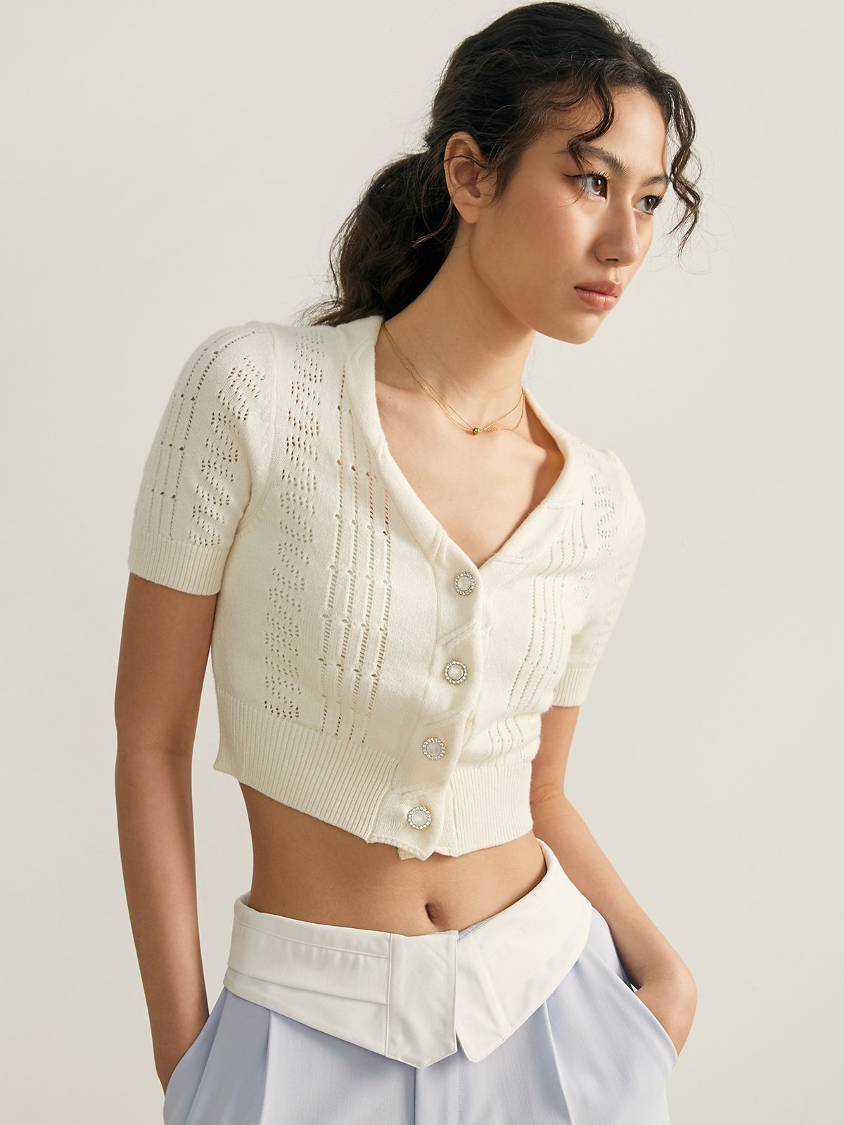 Frill sleeve best sale cardigan