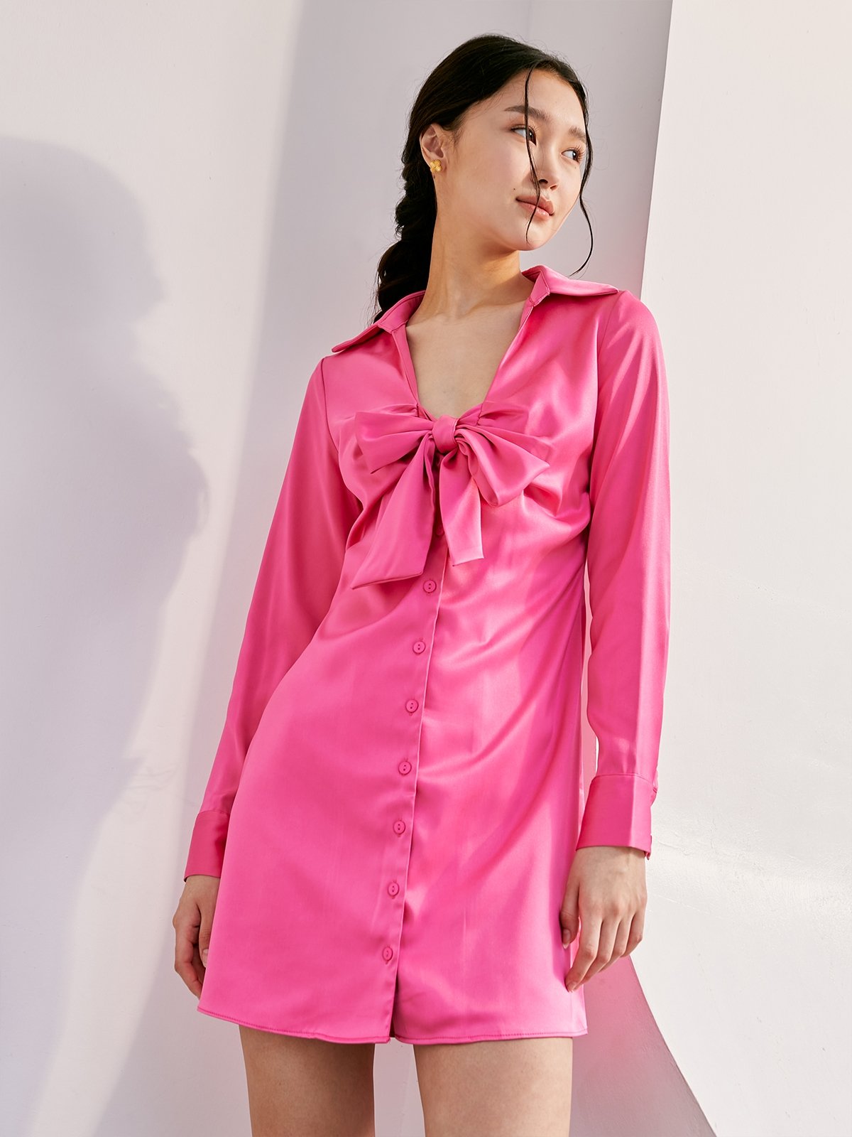 Pink hot sale ribbon dress