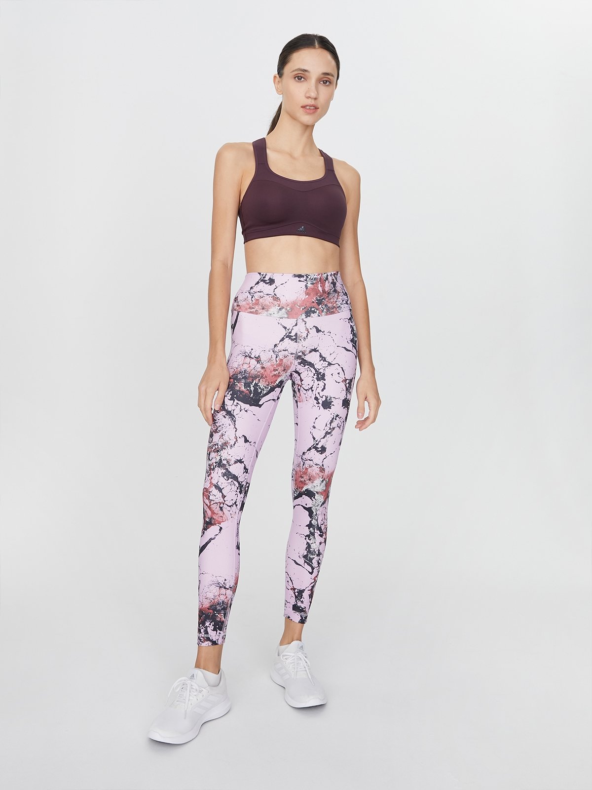 Yoga Essentials Print 7/8 Tights - Bliss Lilac/ Off White - Pomelo