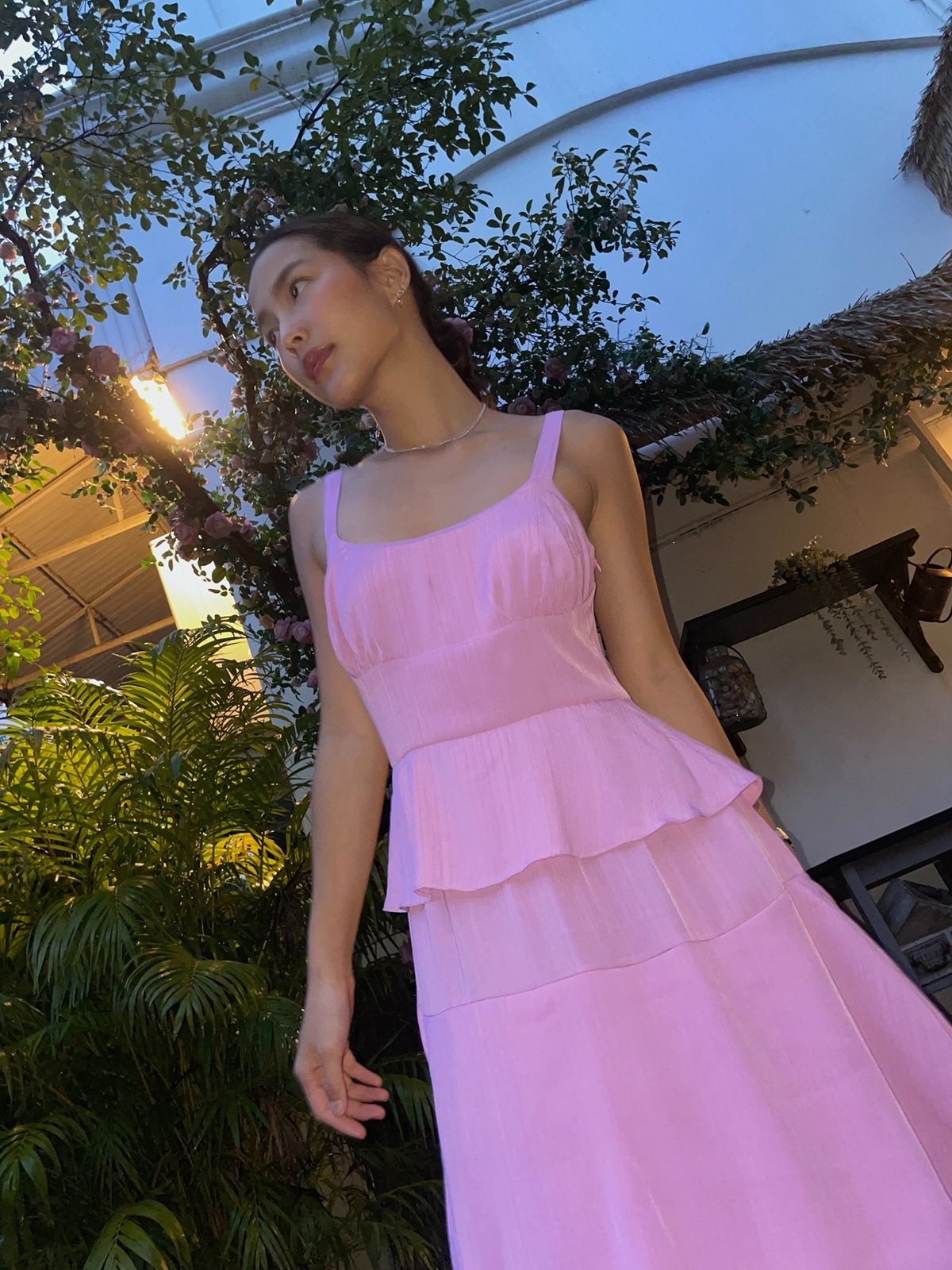 Tiered Maxi Dress Pale Purple Pomelo Fashion