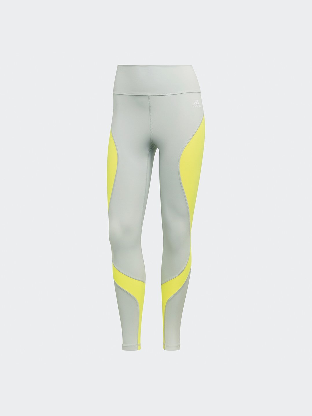 Training Essentials HIIT Colourblock 7/8 Tights - Linen Green/ Beam Yellow  - Pomelo Fashion