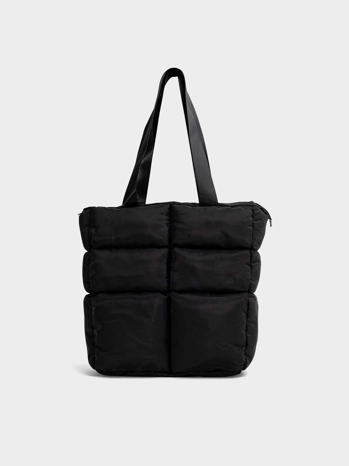 Padded Nylon Tote Black Pomelo Fashion