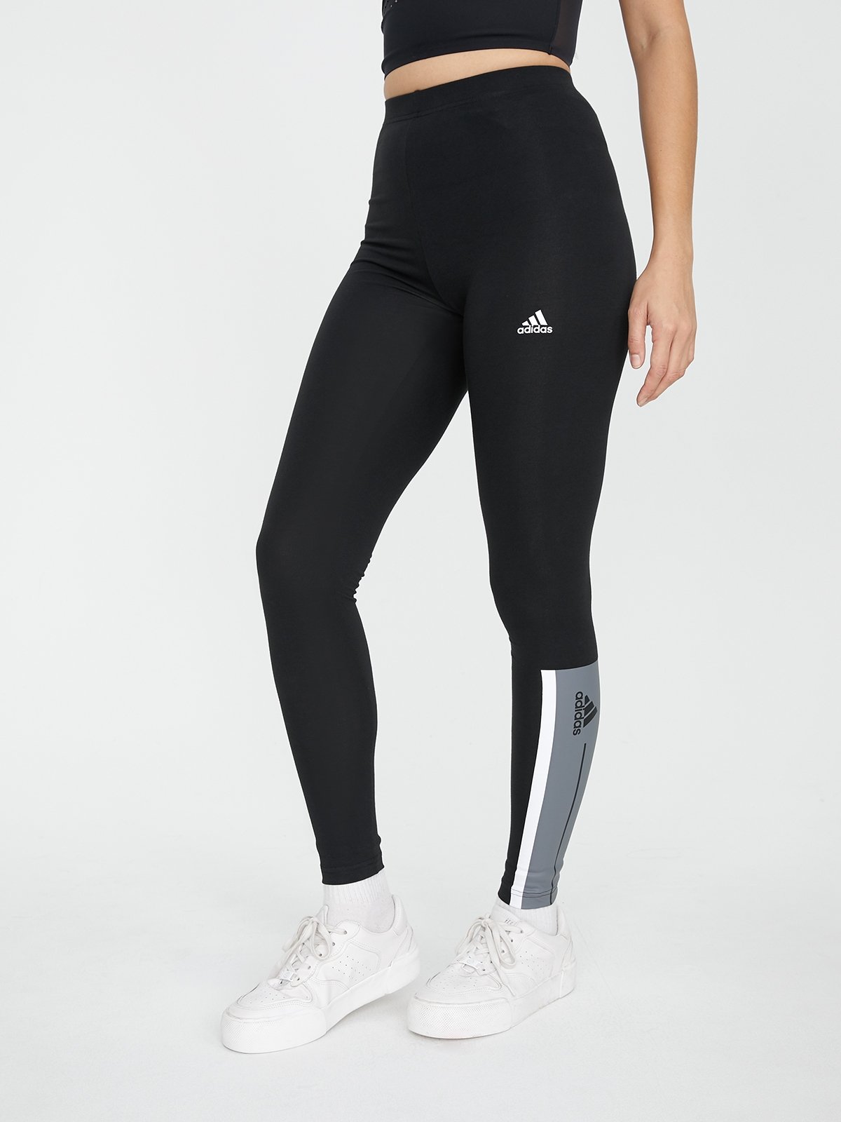 Grey and white adidas leggings top