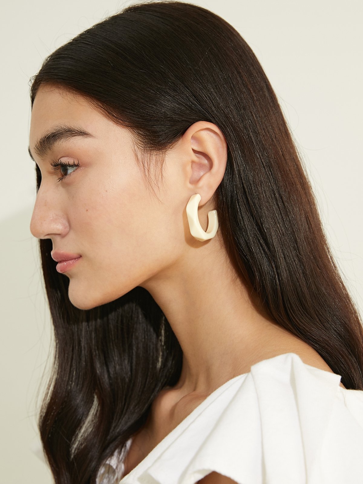White hoop earrings outlet
