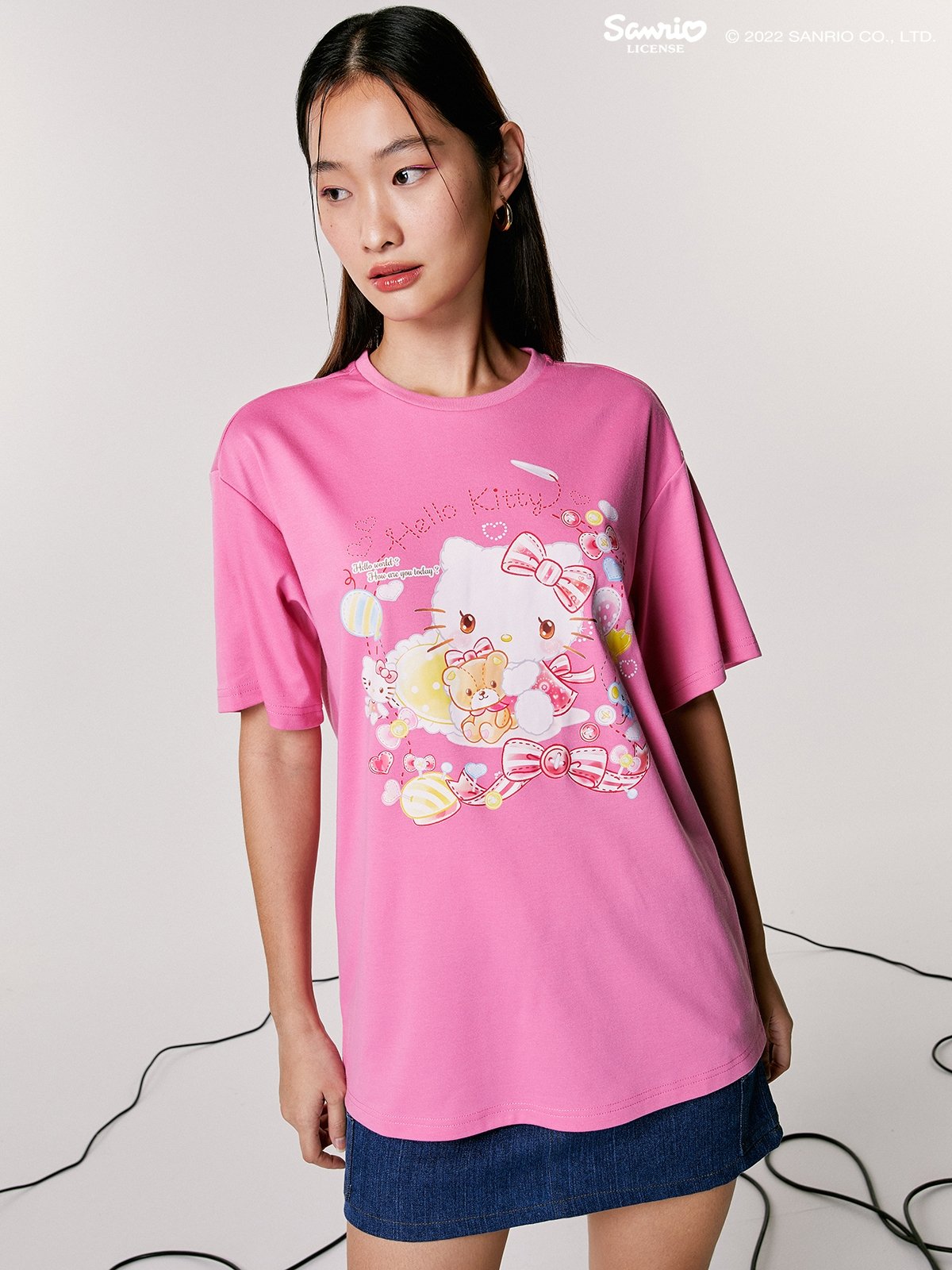 Pomelo x Hello Kitty Sustainable Graphic T-Shirt - Pink - Pomelo Fashion