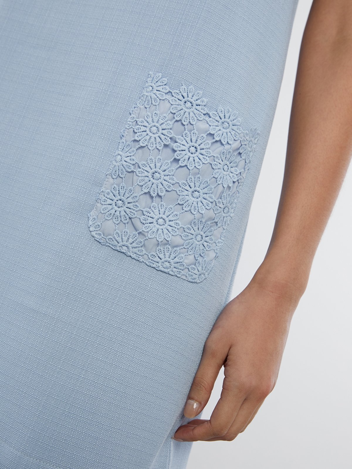 Pocket Detailed Mini Dress Blue Pomelo Fashion