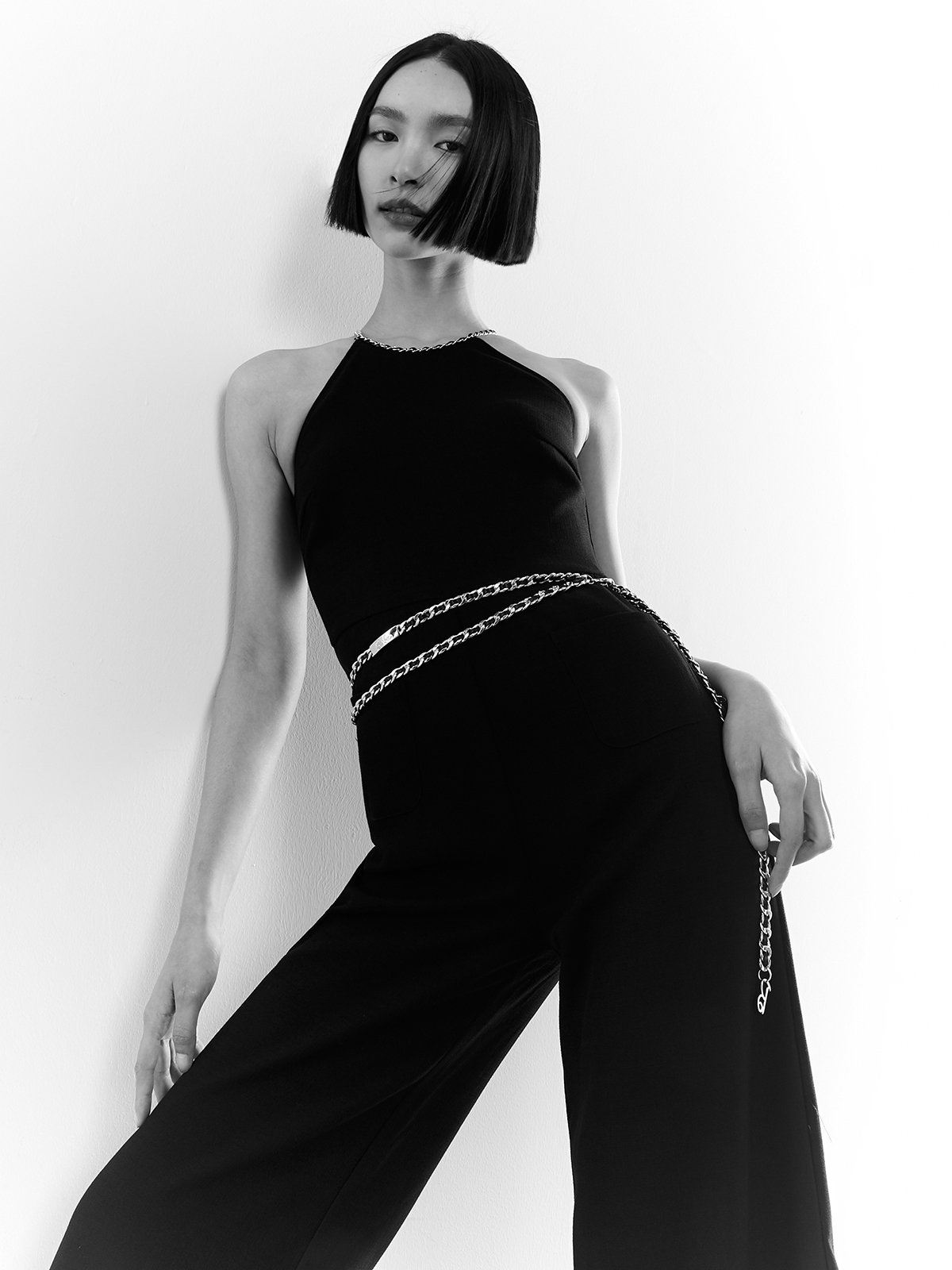 Halter Neck Jumpsuits Black Pomelo Fashion halter-neck-jumpsuits-black-pomelo-fashion