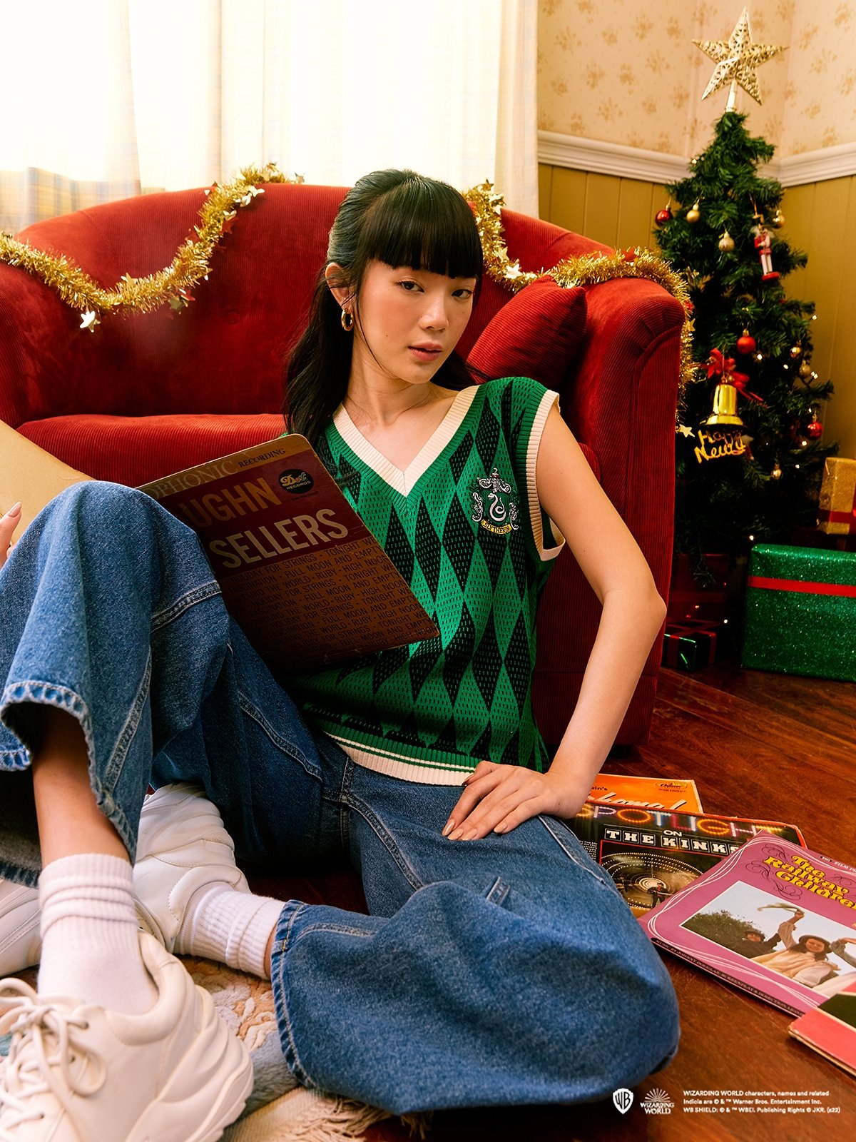 Harry Potter Pomelo Slytherin Vest Green Pomelo Fashion