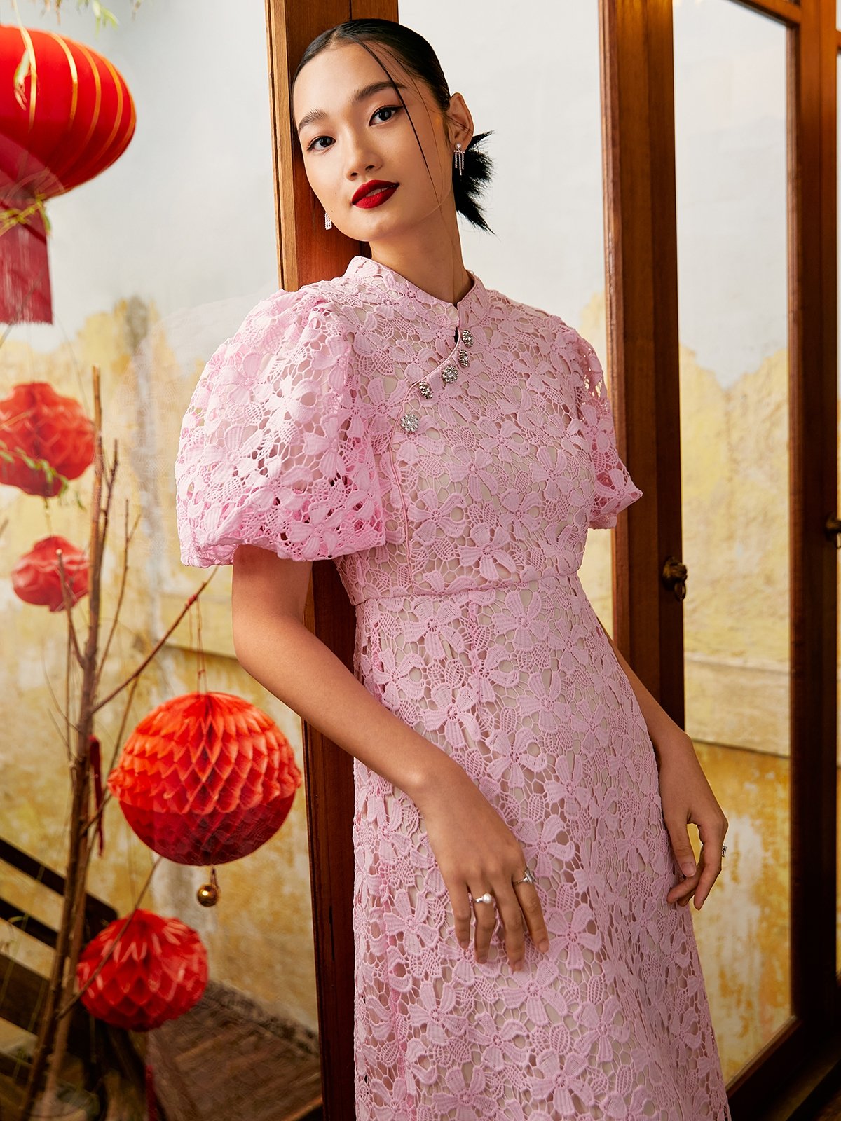 Pink eyelet dress 2025