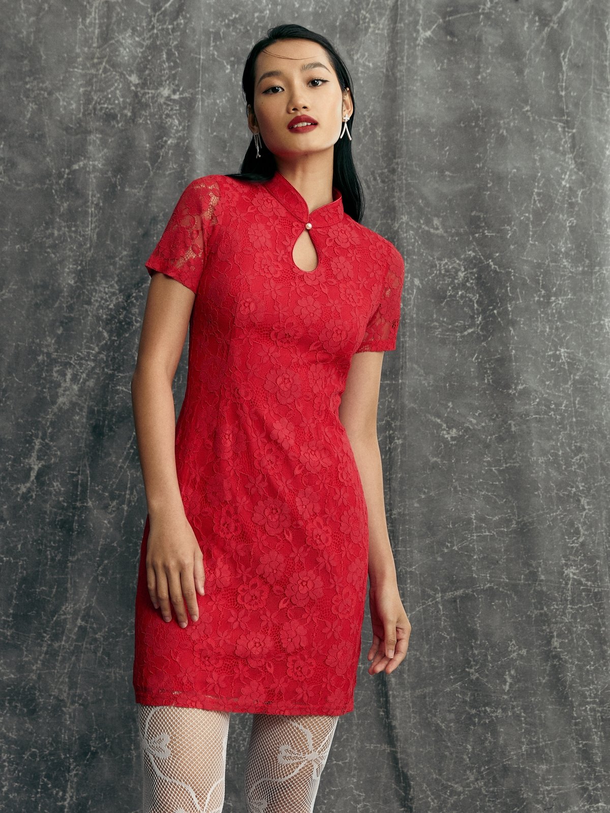 Red 1 piece dress cheap