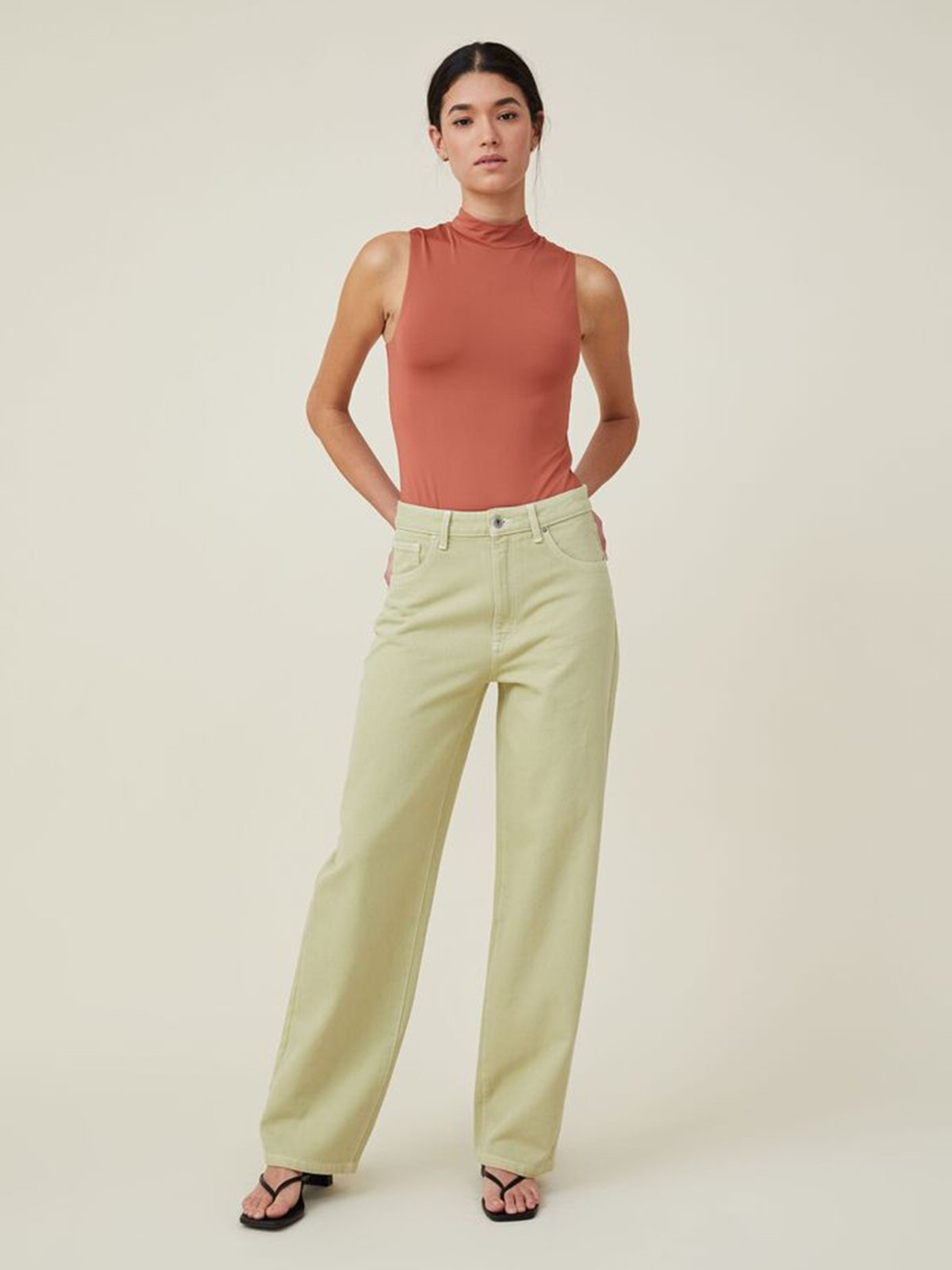 Soft khaki pants womens top